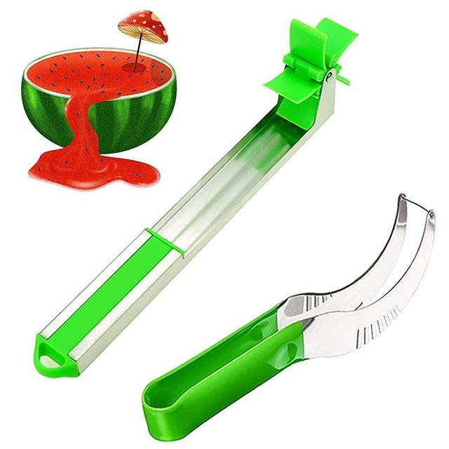 Watermelon Windmill Cutter, Melon Baller Kit, Watermelon Slicing Tool & Stainless Steel Watermelon Windmill Slicer 2 Pack - Kitchen Tools and Gadgets - Watermelon Tap - Fruit Knife