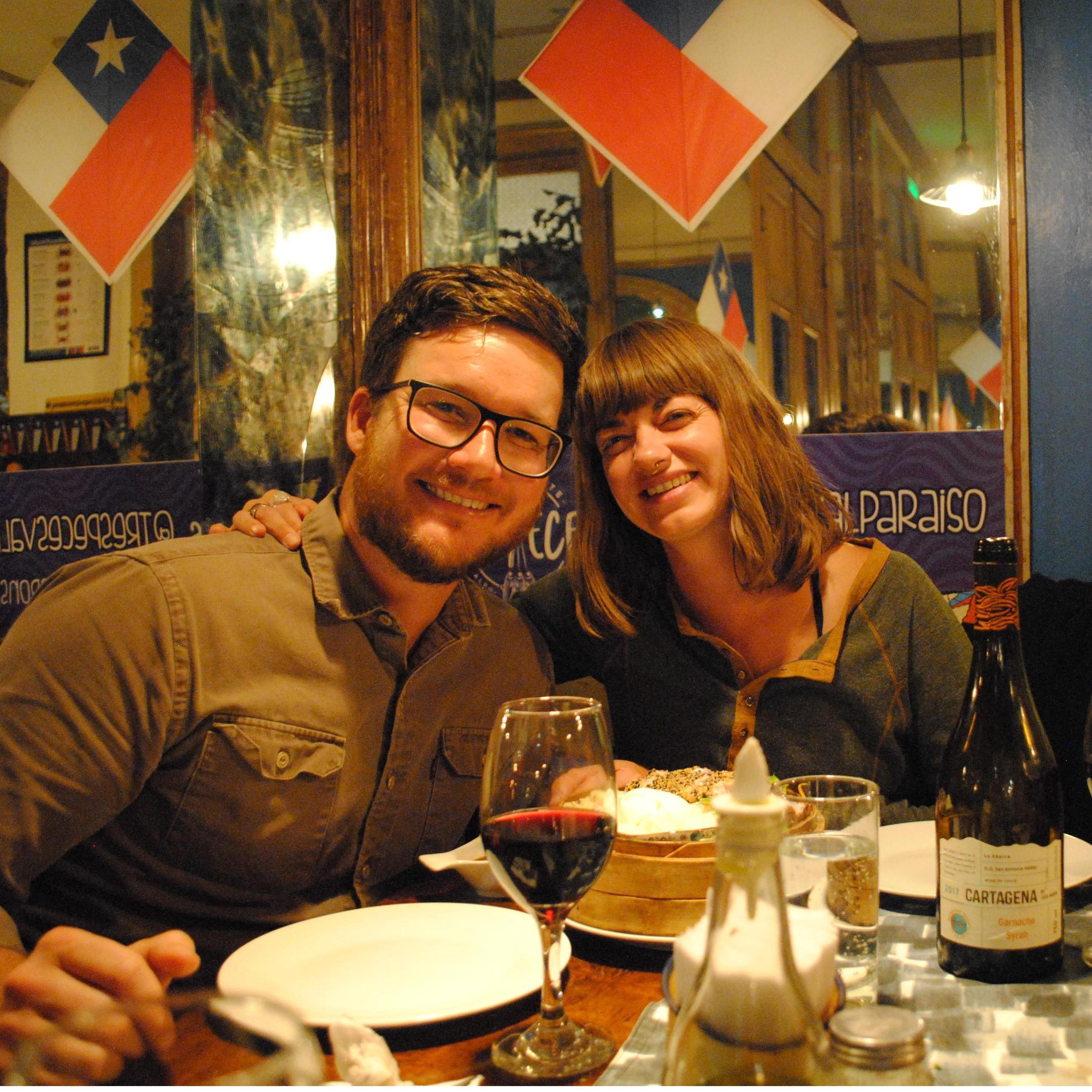 Valparaiso, Chile. September 2019.
 Eating a damn good seafood dinner.
photo credit to our new Australian friends.