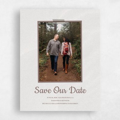 Beige Wedding Save the Date - Douglas Portrait