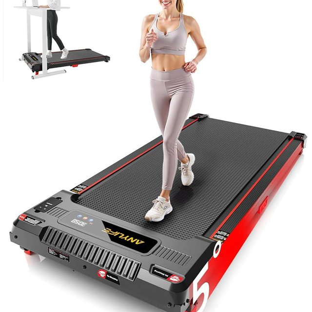 Walking Pad Treadmill, Anylife Incline Walking Pads Under Desk 330lb Capacity, 2.5HP Portable Treadmills for Home, Compact Treadmill Small Running Pad with LED Display, Remote Control
