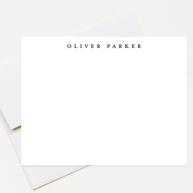 Simple Modern Personalized Stationery Note Cards, Stationary Flat Cards with Envelopes, Personalized Stationary for Family