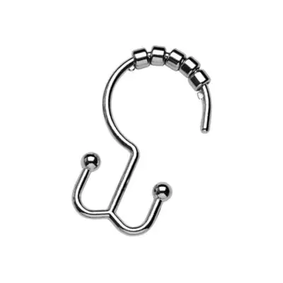 TITAN® NeverRust® Aluminum Double Roller Shower Curtain Hooks in Chrome (Set of 12)