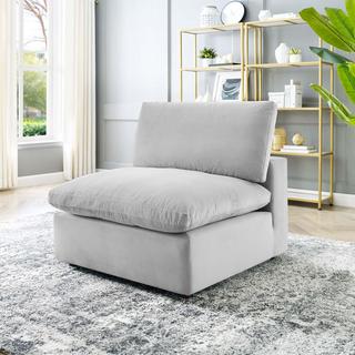Commix Overstuffed Velvet Armless Chair