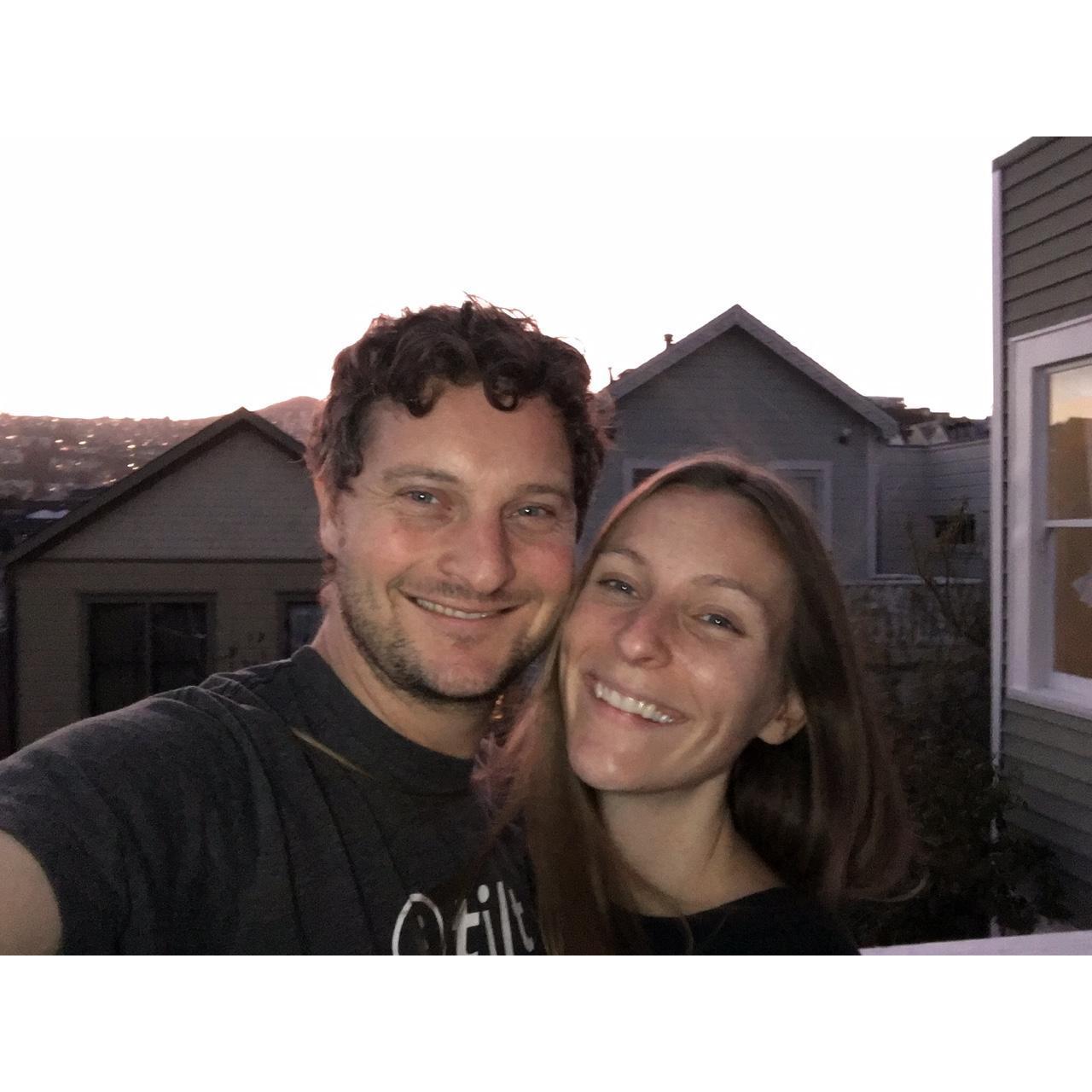 Back porch pic from our first apartment together in Noe Valley.