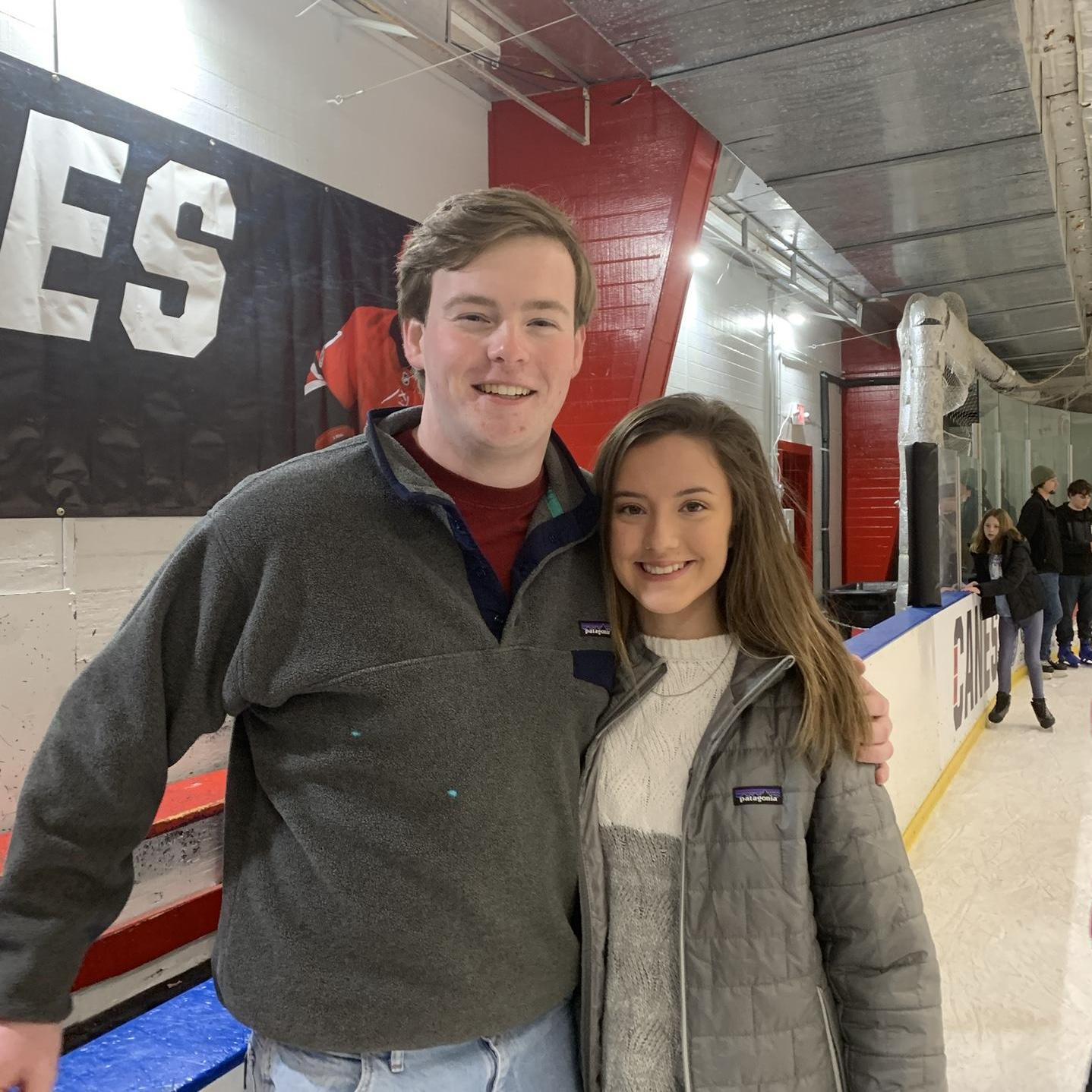 Our first date, at the skating rink in Cary. Little did Thomas know, he'd soon (literally) fall for Emily!