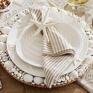 Wheaton Stripe Napkin, Set of 4 - Flax