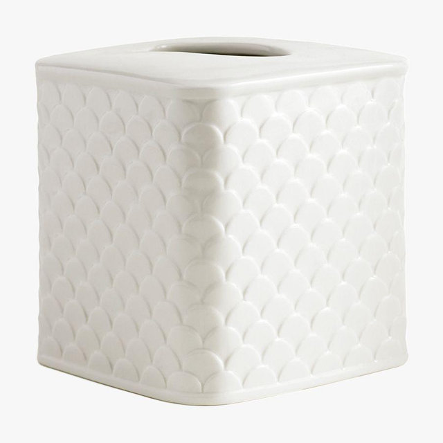 White Jolie Porcelain Tissue Box