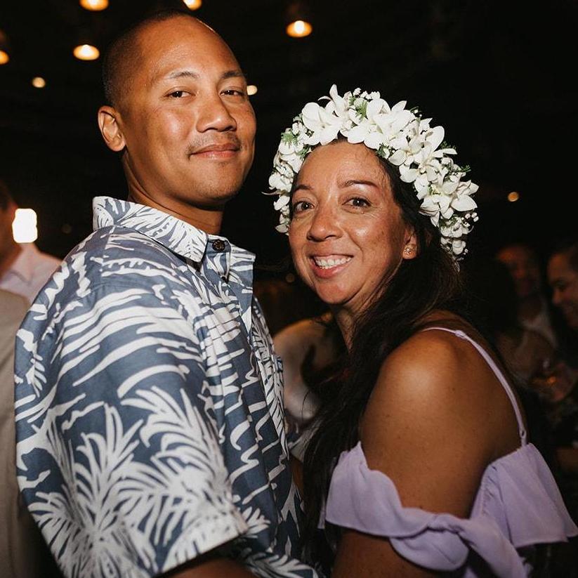 Playing dress up at Leslie's brother's wedding