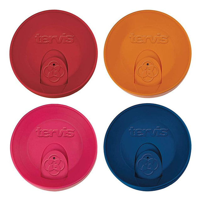 Tervis Travel Lid Insulated Tumbler, Fits 16oz, Assorted Red Orange Fuchsia Navy