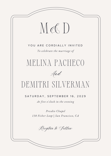 Ivette Classic | Light Oatmeal | Zola Wedding Invitations