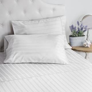 Luxury Damask Stripe Sateen 4-Piece Sheet Set