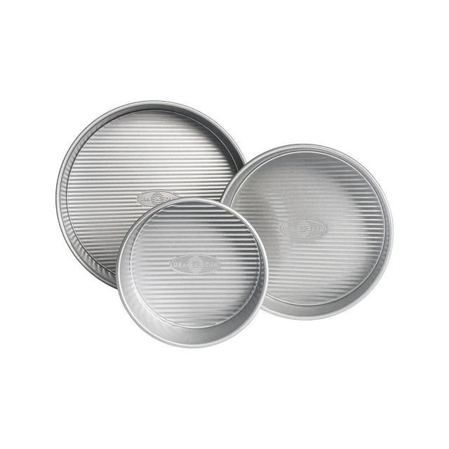 USA Pan Non-Stick Aluminum Large 3-Piece Round Cake Pan Set