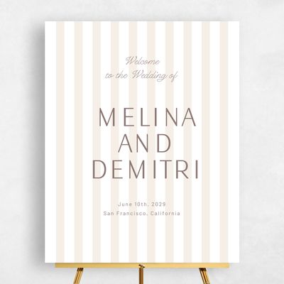 Linen, Beige Wedding Sign - Sabbia Portrait