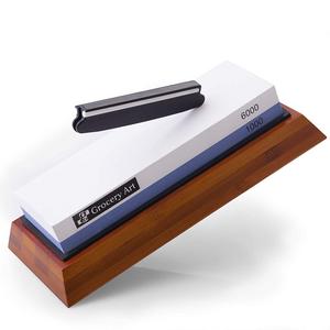 Whetstone Knife Sharpening Stone | Waterstone Knife Sharpener 1000-6000 Grit with Non-Slip Bamboo Base and Angle Guide | Best Wet Stone Kitchen Knives Sharpening Kit