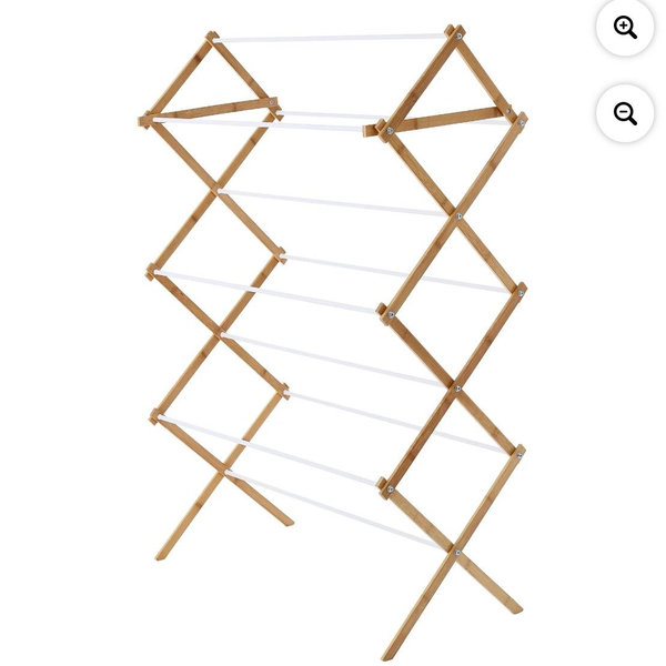 Mainstays Space-Saving Collapsible Bamboo Laundry Drying Rack