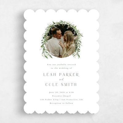 White Scalloped Wedding Invitation - Zucchero Photo