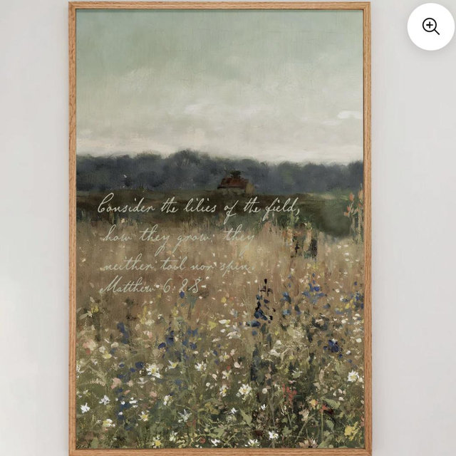 "Consider The Lilies" Framed Canvas | Vertical | 748
