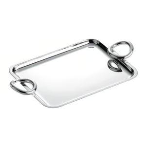 Christofle Vertigo Silver Plated Rectangular Tray with 2 Handles - 20 x 16 cm