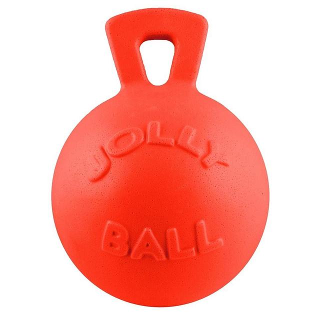 Jolly Pets Tug-n-Toss - Heavy Duty Chew Ball w/ Handle (Orange, 8")