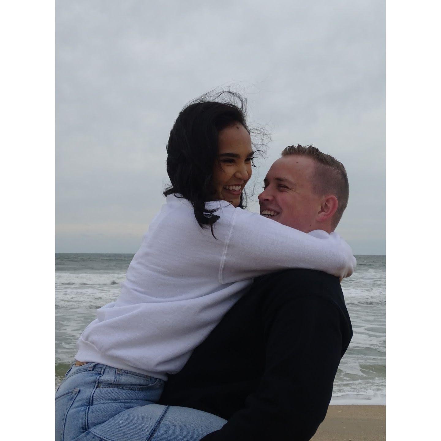 We took this picture on our 3 year anniversary on the same beach we had our first date at.