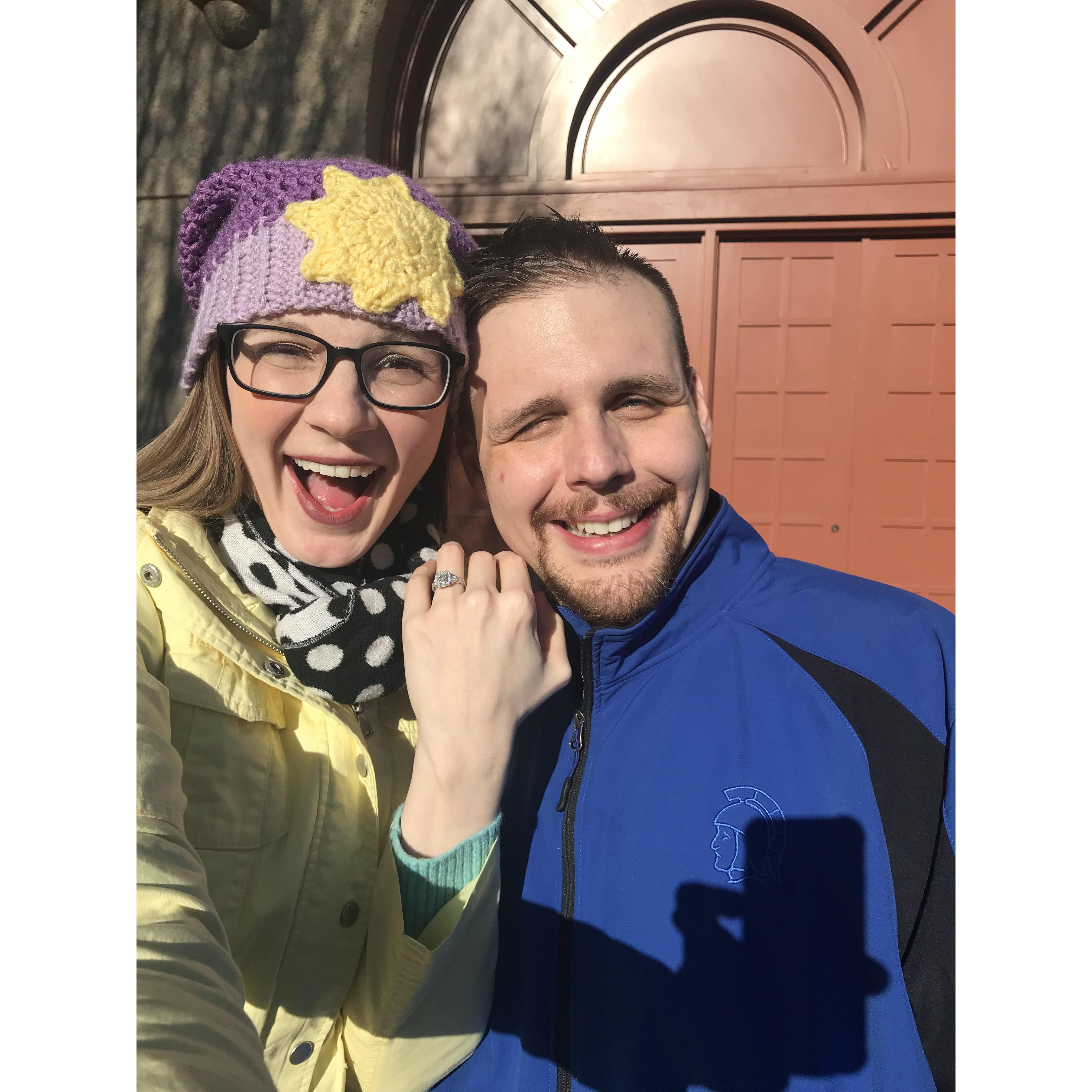 Right after he asked me to marry him and I said yes!