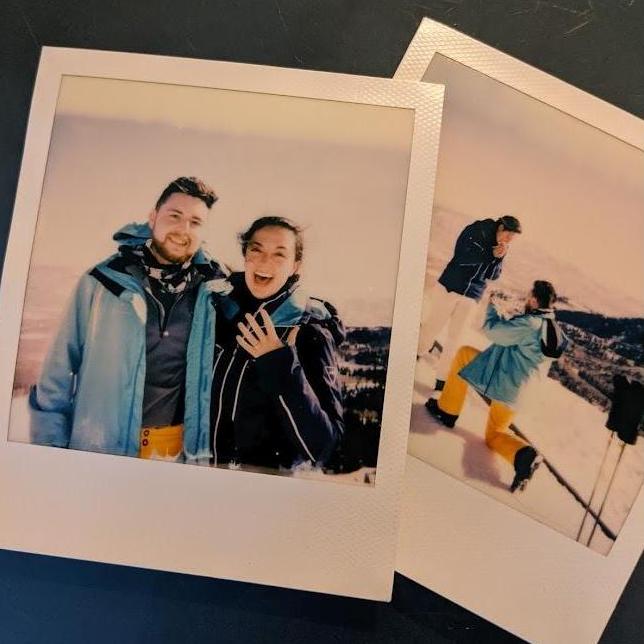 Martin proposed at one of our favorite places - on a mountain top in Park City, UT! Just look at those happy goober smiles!