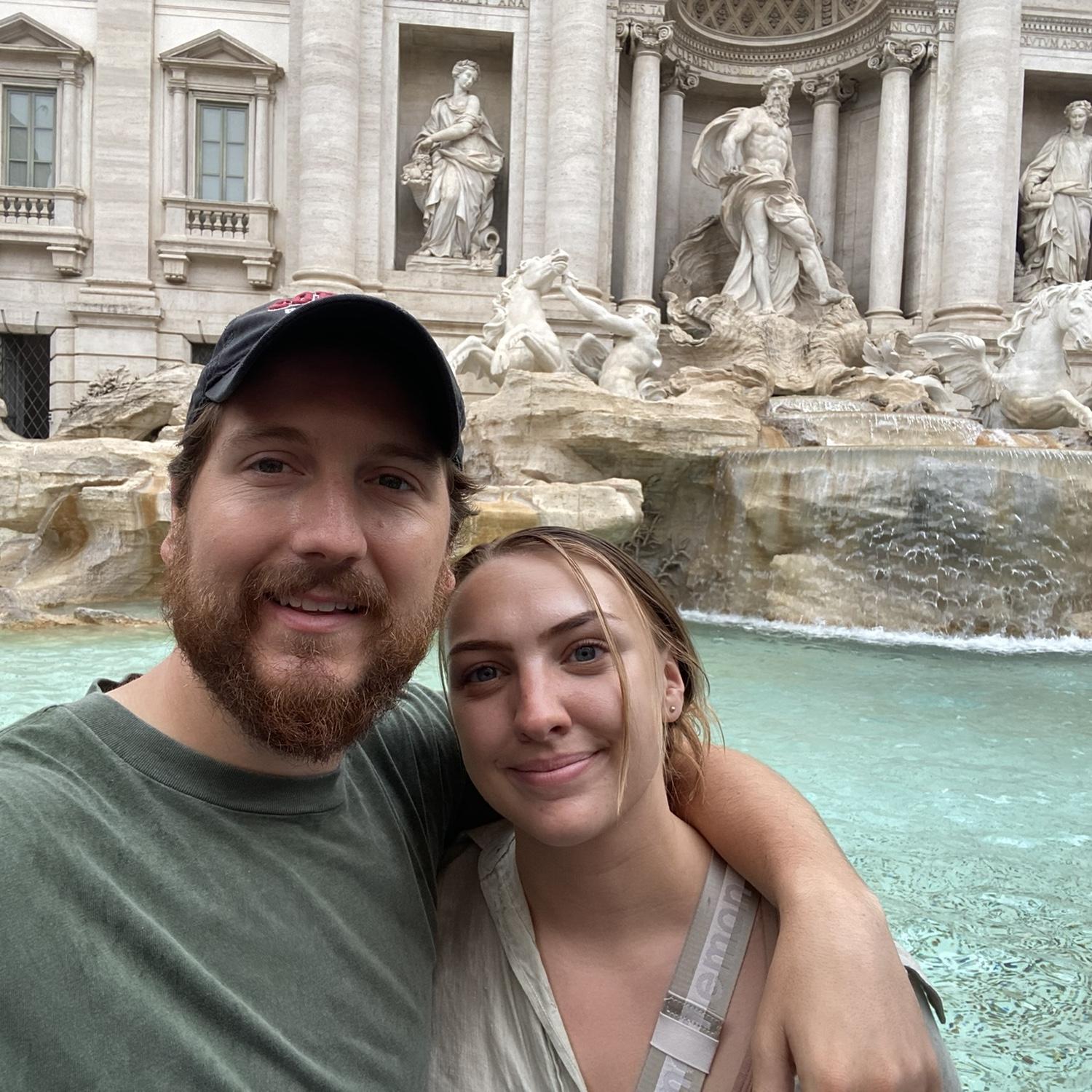 Making a wish at the Trevi Fountain