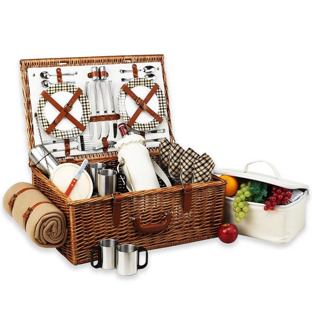 Picnic At Ascot Dorset Basket for 4 with Coffee Set & Blanket in London