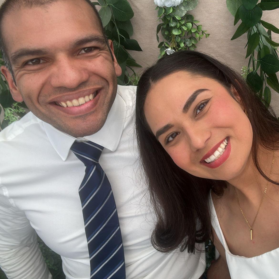 Quick selfie at our engagement party.
