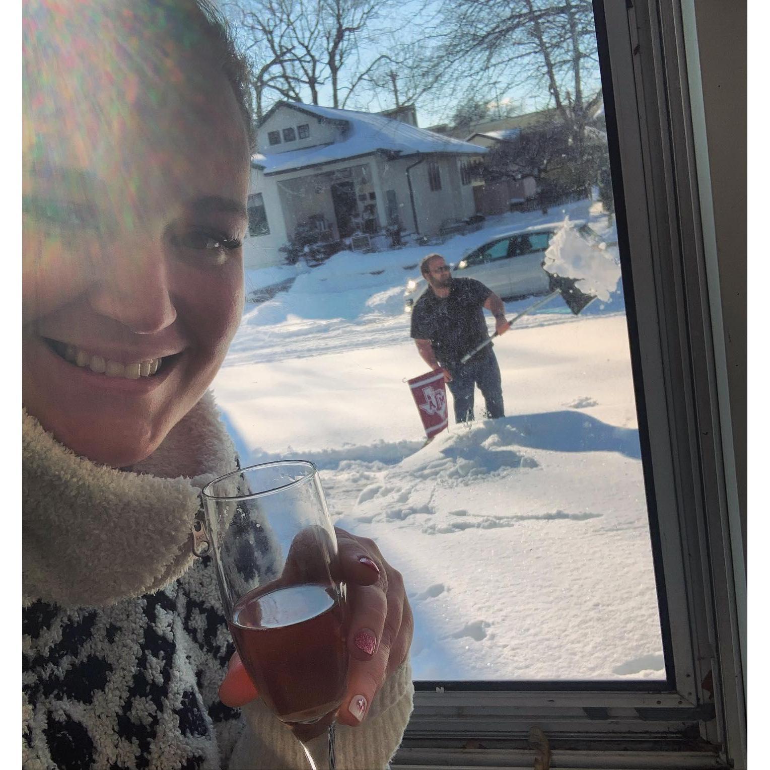 When Prissy agreed to move to Indy, she said she wouldn't shovel snow.