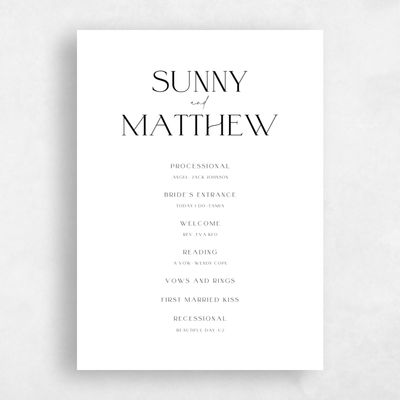 White Wedding Program - Blonshine
