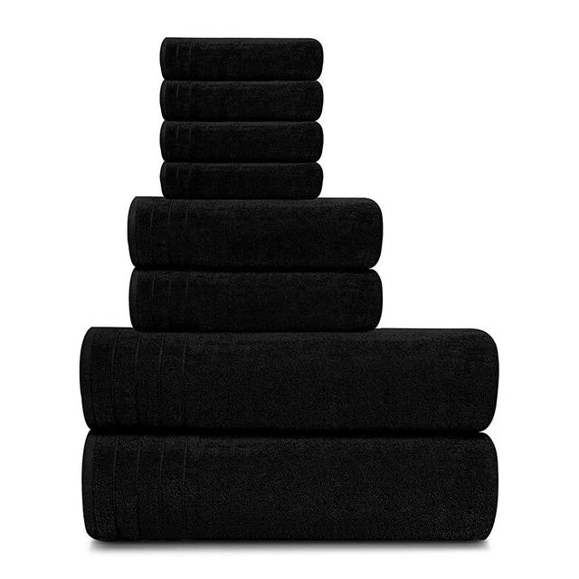 Tens Towels Bath Towels Set, 2 Extra Large Bath Towels, 2 Hand Towels, 4 Washcloths, 100% Cotton Towels, Lighter Weight & Super Absorbent, Quick Dry, Bathroom Towels Set for Daily Use (Set of 8)
