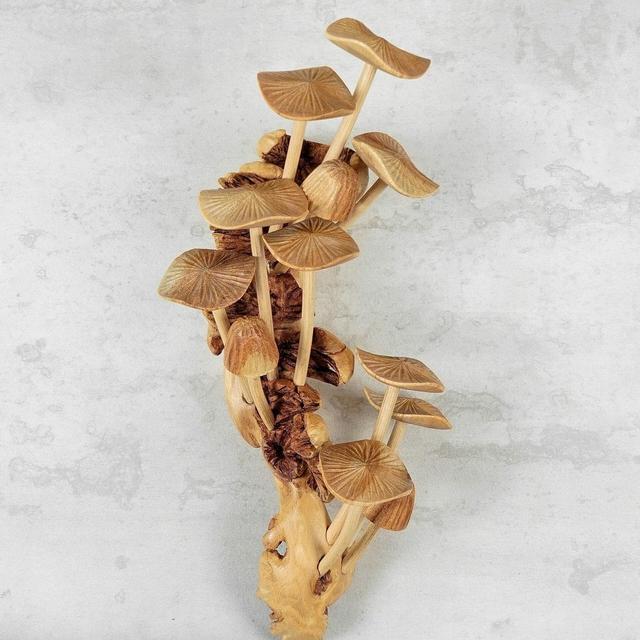 Mushrooms Wall Hanging, Statue, Wall Art, Wood Carving, Sculpture, Handmade Decor, Fungi Wall Decor, Unique, Exotic, Mother Loss Gift, Art