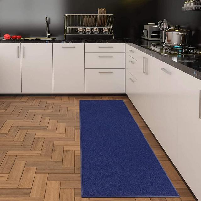 Ottomanson Oscar Collection Non Slip Runner Rug, 20" x 59", Blue