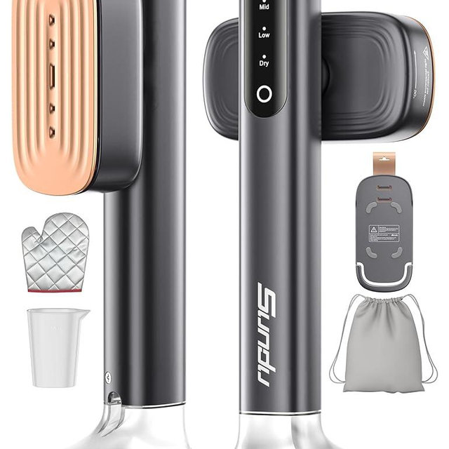Sundu Steamer for Clothes,15s Fast Heat-up Handheld Garment Steamer,35mins Runtime & 180ml Large Tank,25g/min Steam,Ceramic Panel,Stands on Desk,Wrinkle Remover for Travel, Home, Office(Dark Gray)