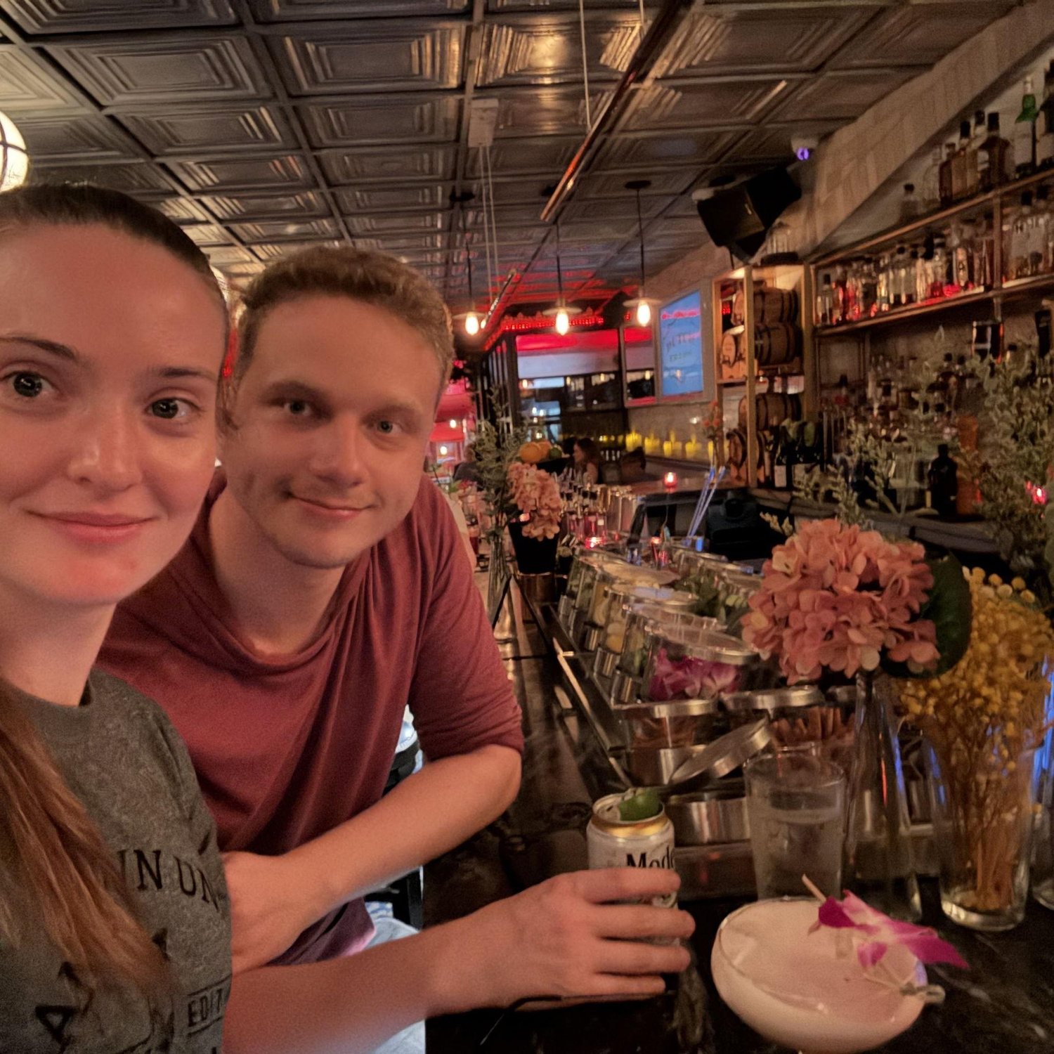 Cozy bar in NYC after seeing the Book of Mormon