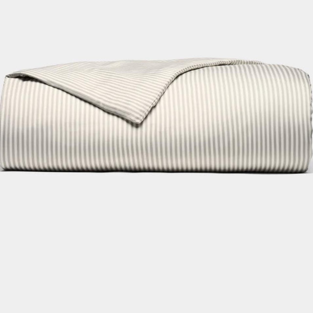 Bamboo Duvet Cover—Queen Laurel Stripe
