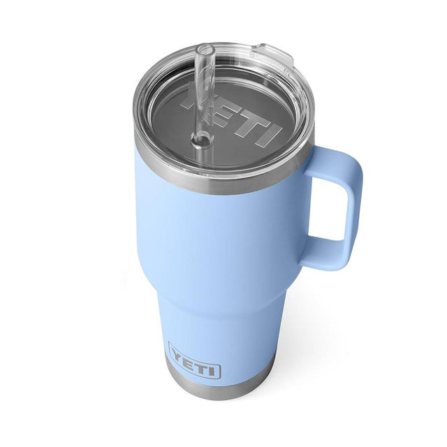 YETI Rambler 35 oz Straw Mug, Vacuum Insulated, Stainless Steel, Big Sky Blue