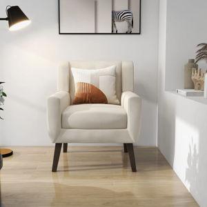 Jaqueze Tufted Upholstered Wide Back Armchair with Solid Wood Leg