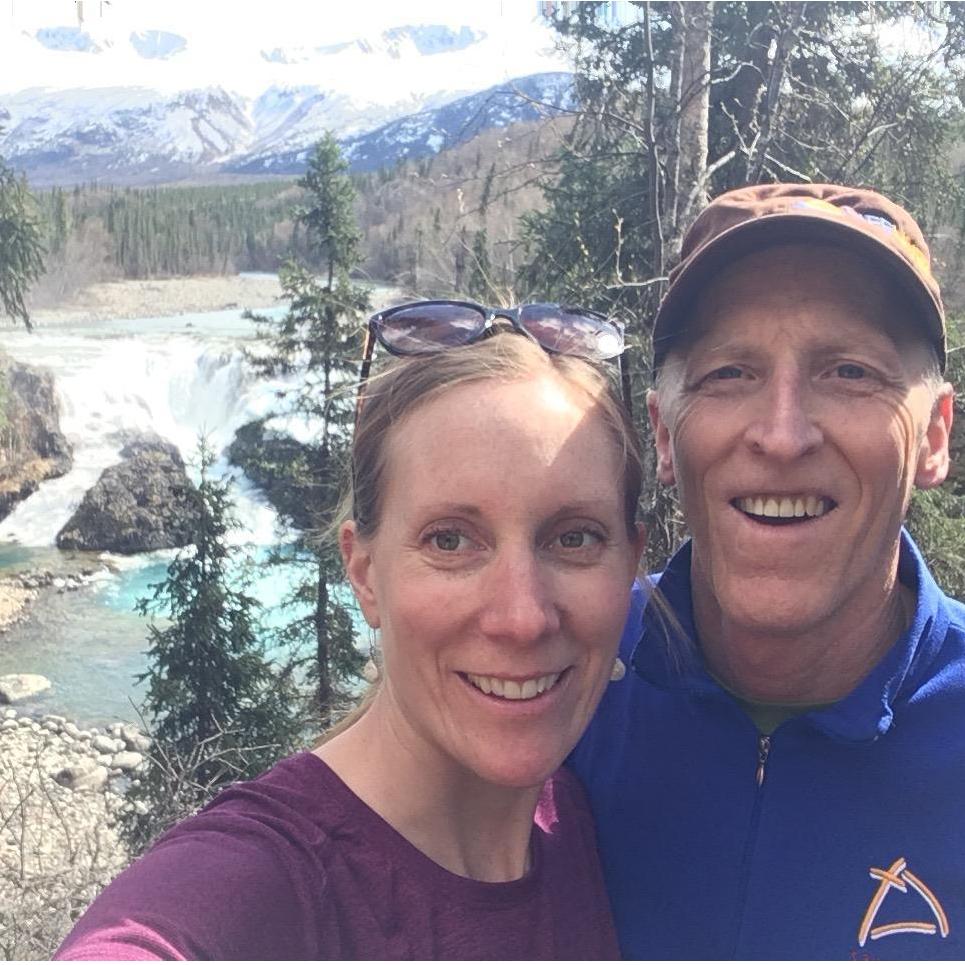 Dave visited Anna in Port Alsworth in May. Of course they hiked to Tanalian Falls.