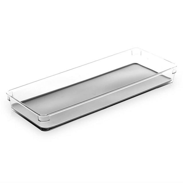 BINO Utensil Tray Storage Bin | Non-Slip Lining and Rubber Feet, Grey