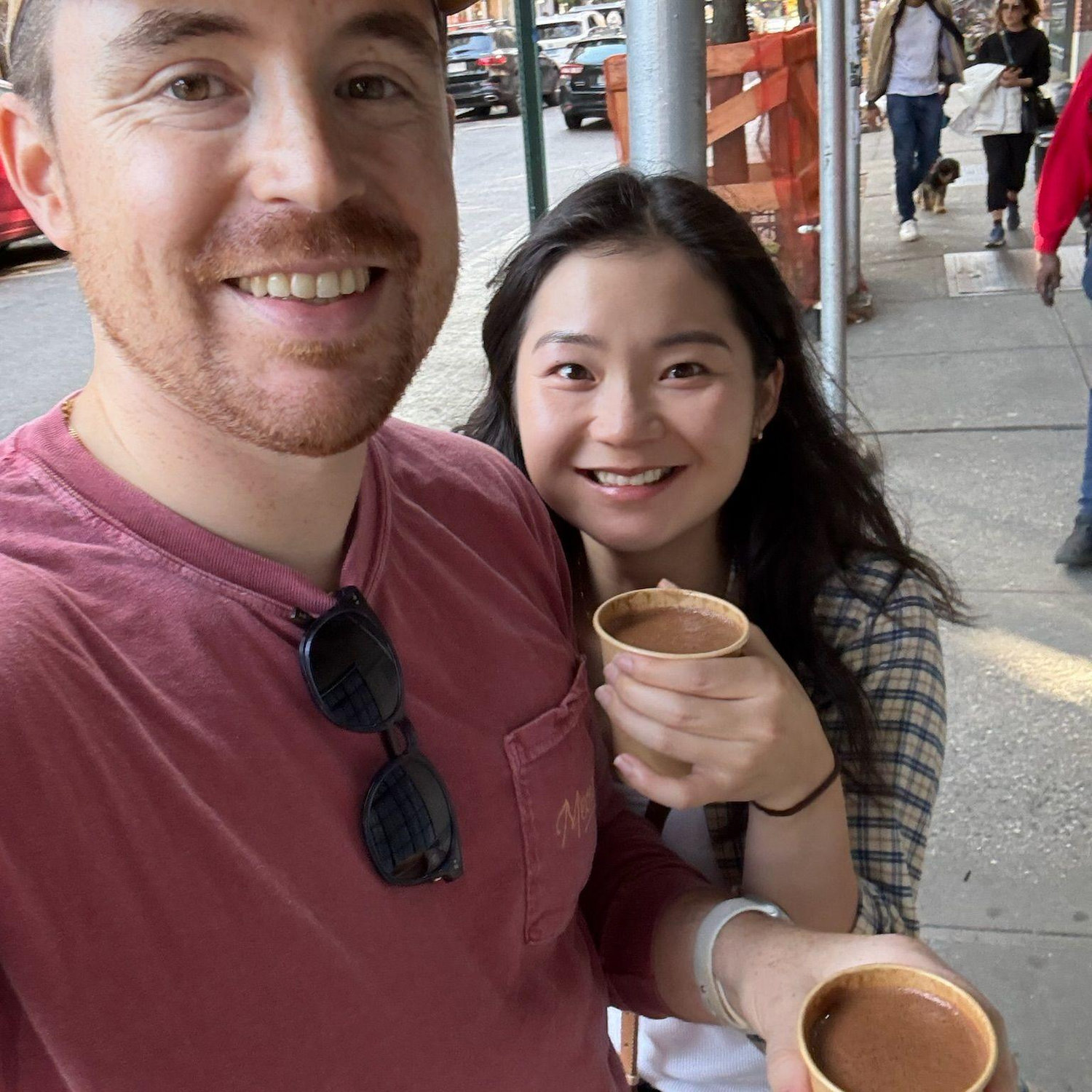 Us consuming the best hot chocolate in the world. Shoutout to Maury Rubin