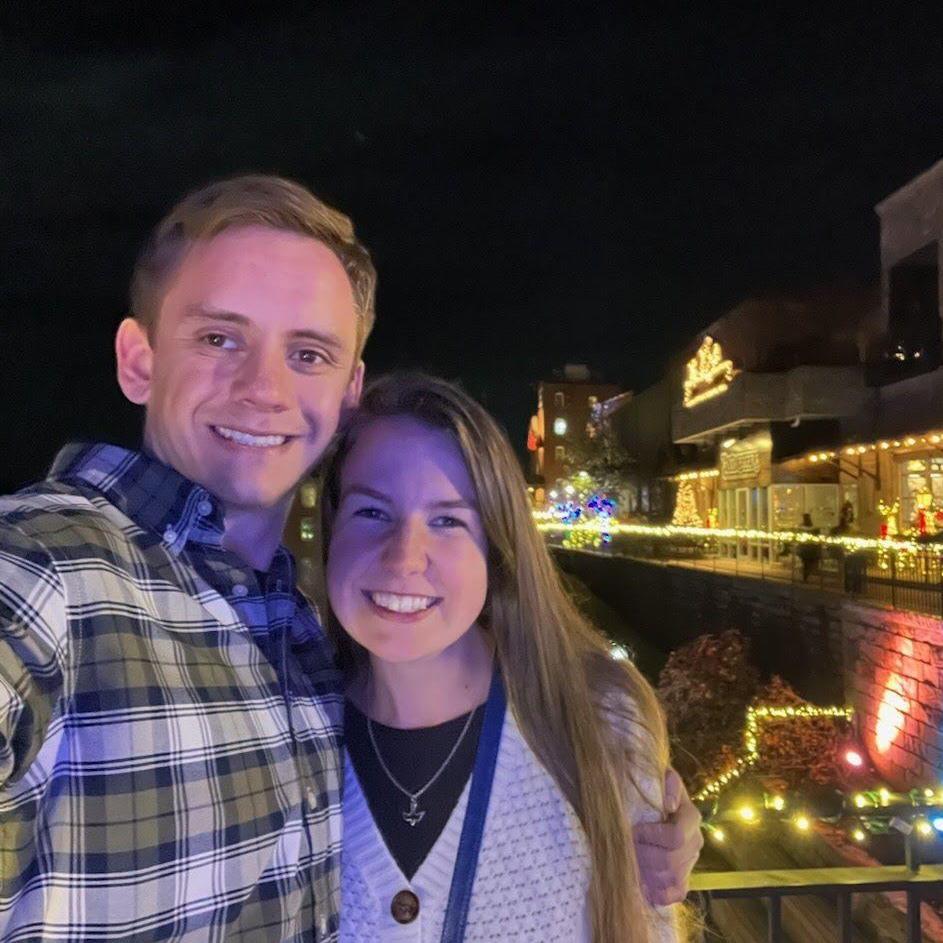 Christmas light display downtown Lynchburg