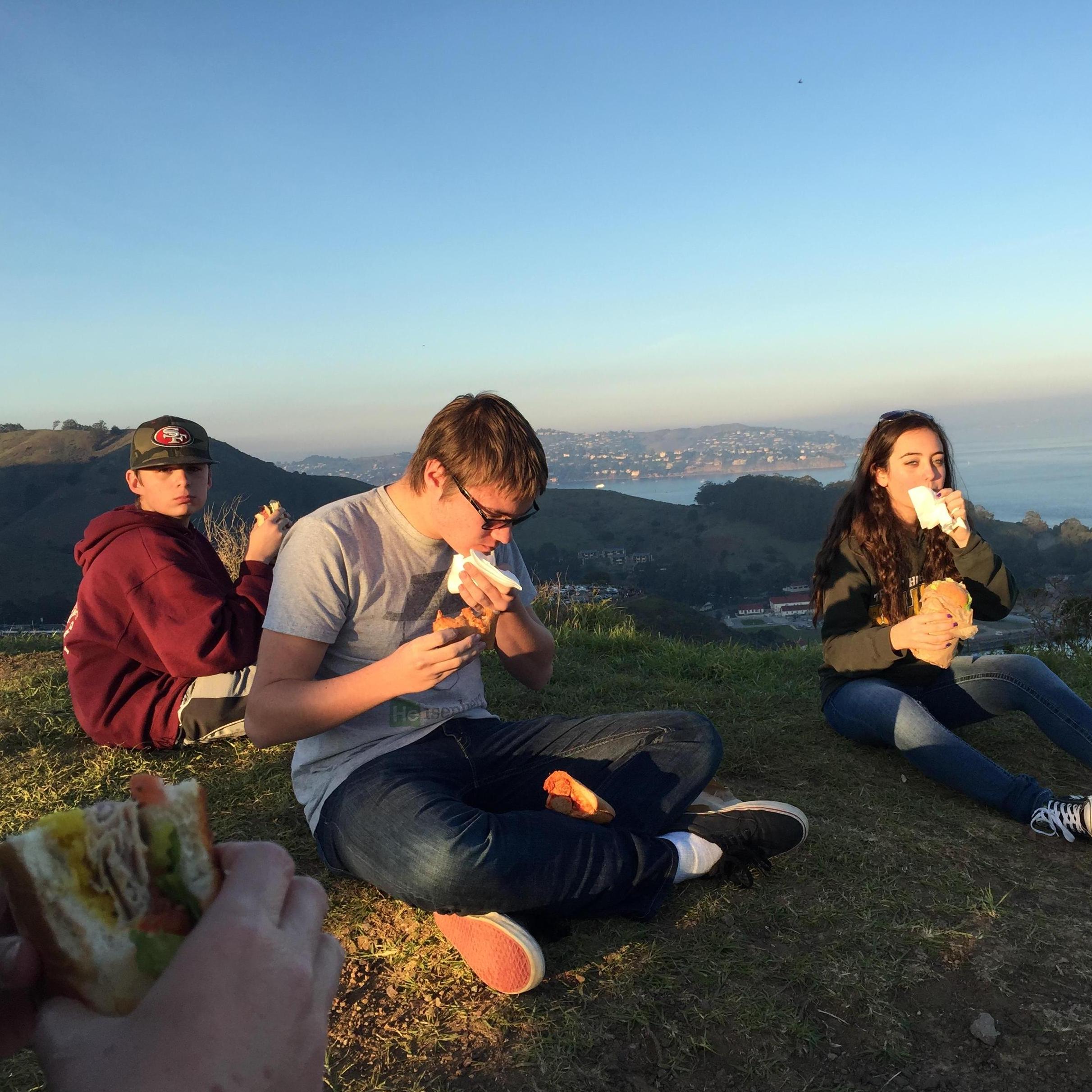 Bringing our kids together for their first weekend in SF. They immediately bonded... Colby (18), Brandon (16), and Kate (14). January of 2015