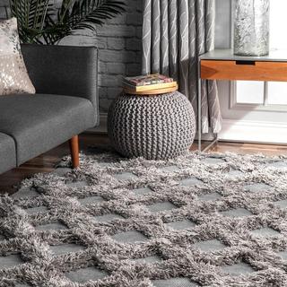 Francene Diamond Trellis Shaggy Rug