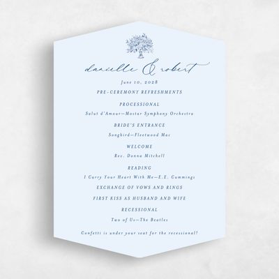 Blue Diamond Wedding Program - Elodie