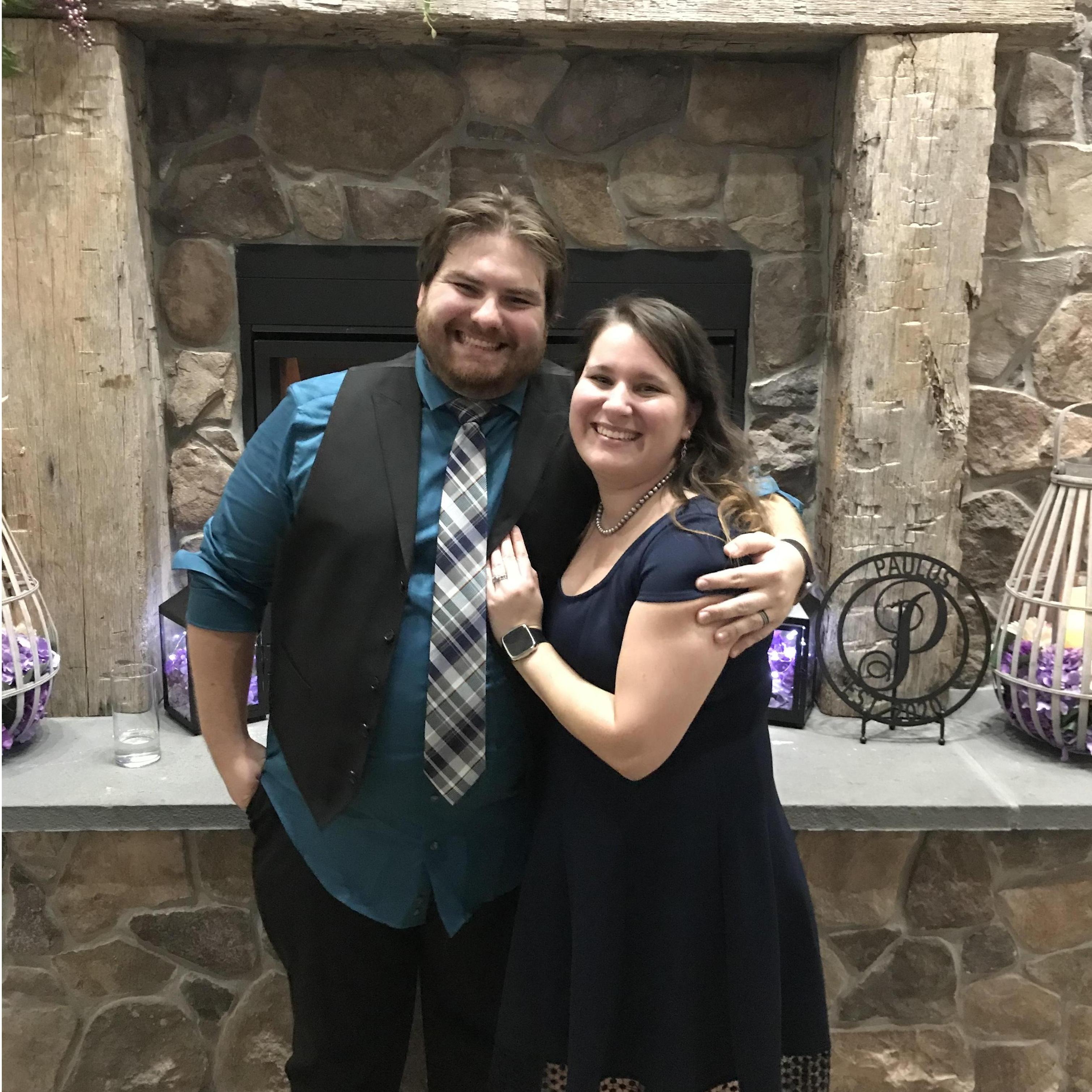 First event as Mr. and Mrs.! 
Note our masks are in Nicks pocket.