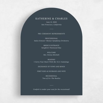 Blue Arch Wedding Program - Stevens
