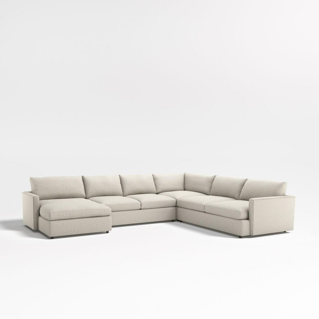 Lounge Deep 4-Piece L-Shaped Sectional Sofa with Chaise Lounge