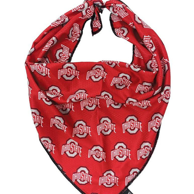 NCAA Ohio State | OSU Scarlet & Grey Logo Cooling Pet Bandana, Officially Licensed